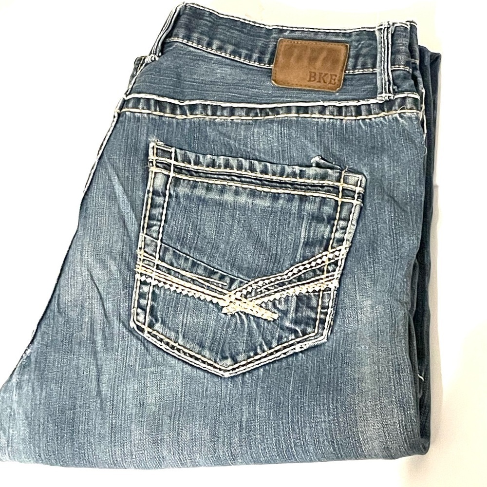 BKE Men's Denim Jeans with Contrast Stitching